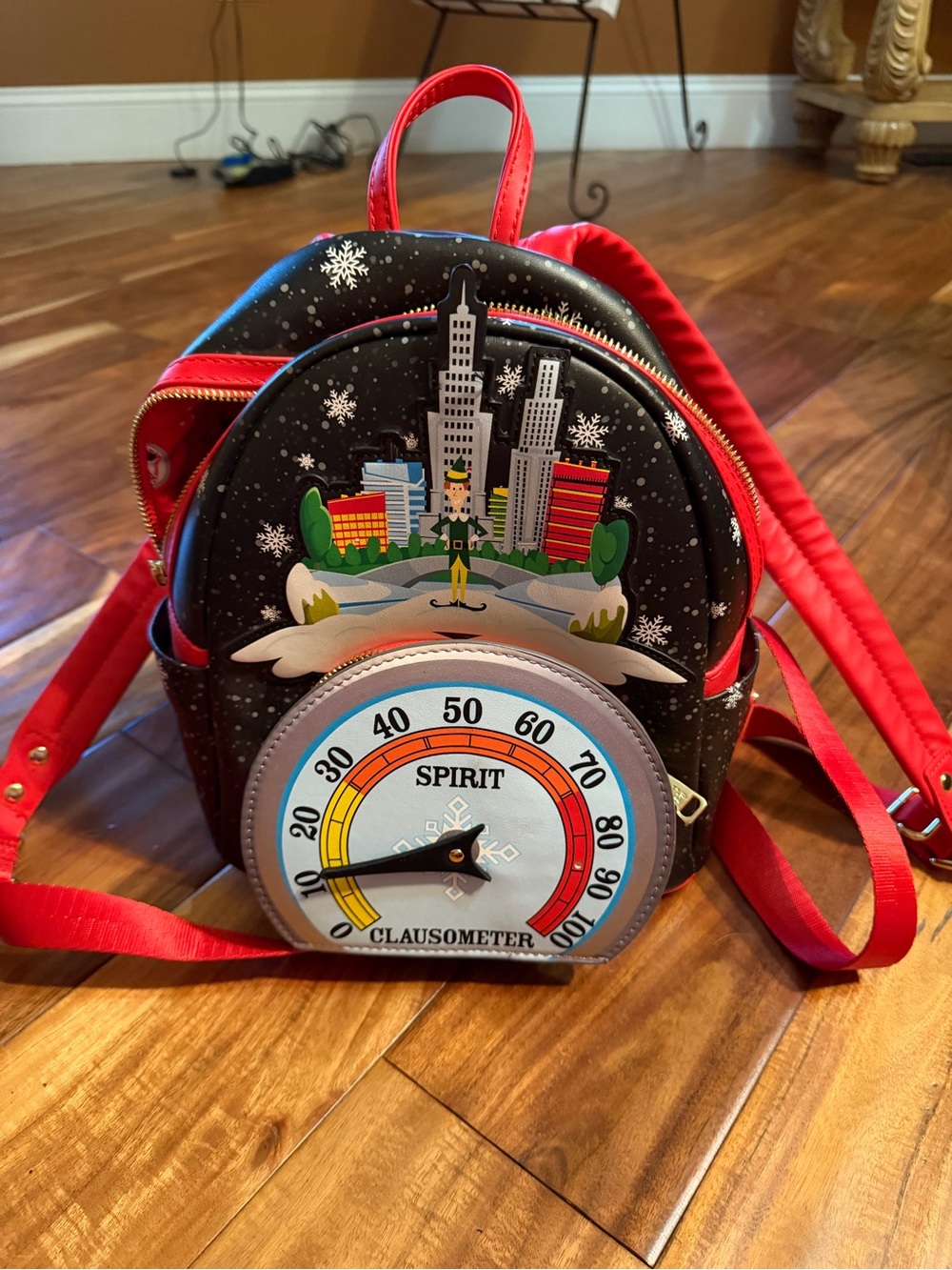 Loungefly Elf Clausometer buddy the elf Christmas backpack